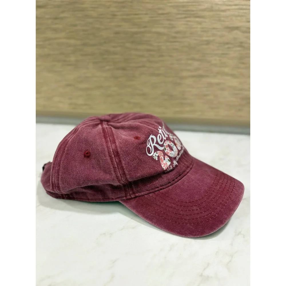 Cottagecore Retired 2025 Hat Women OS Burgundy Floral Dad Cap Leisure